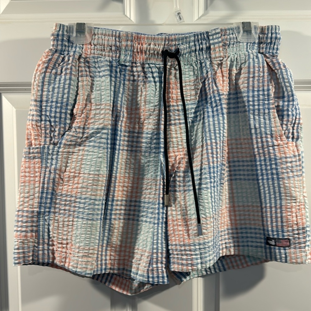 Southern Marsh AXS seersucker swim trunks 5” inseam